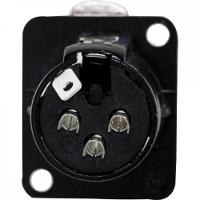 Conector XLR Fêmea Painel 3 Pólos Niquelado HX049F Preto HYXPCT / 2 - 5