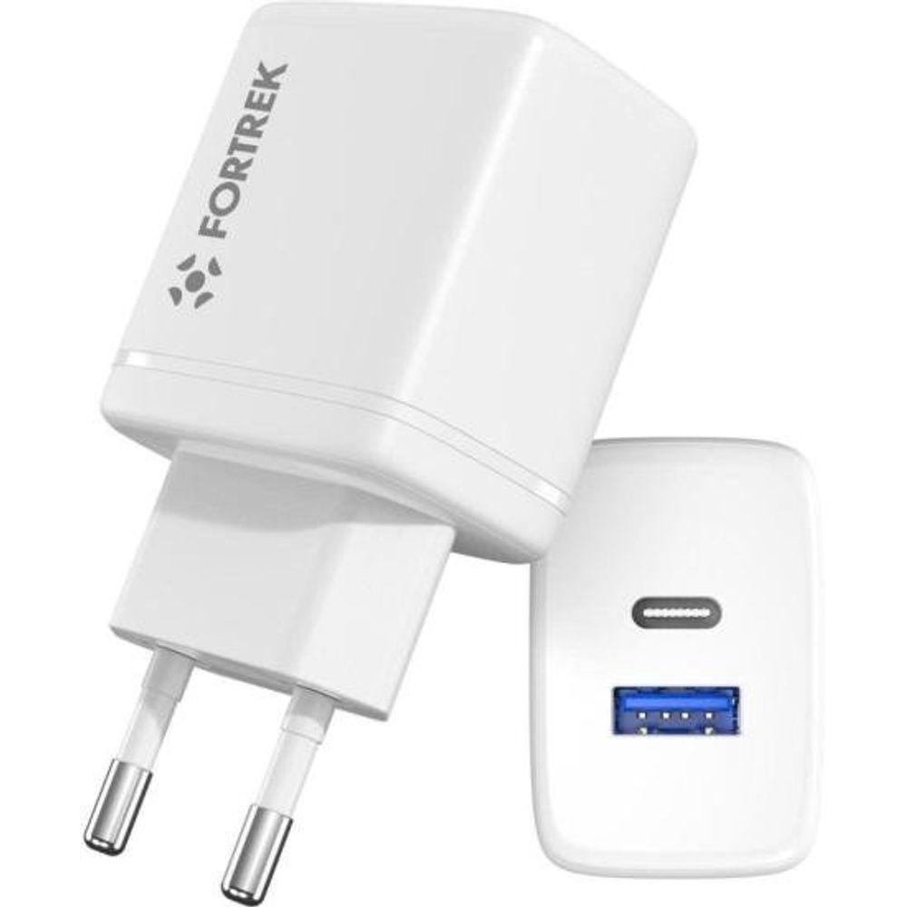 Carregador Universal DUAL USB-C e USB-A Fortrek FK 110B - 1