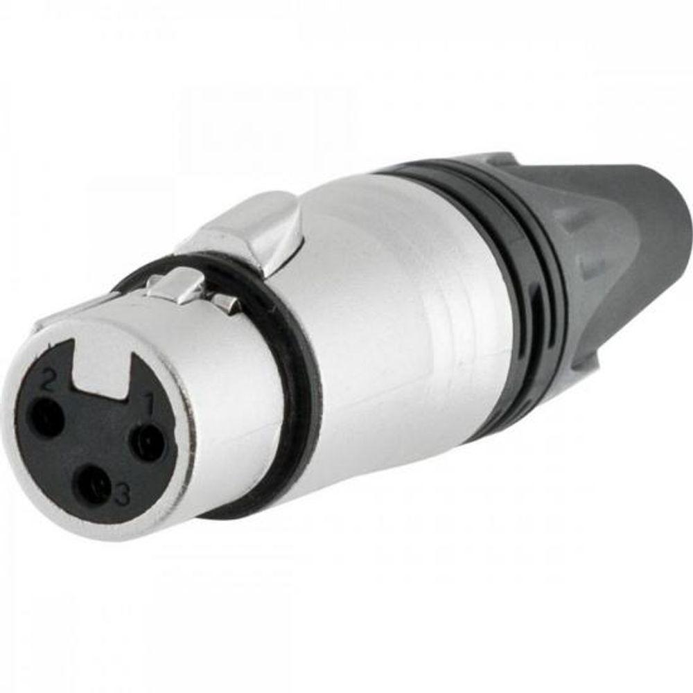 Conector XLR Fêmea 3 Pólos Niquelado HX082F HYXPCT / 2 - 2