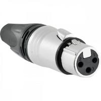 Conector XLR Fêmea 3 Pólos Niquelado HX082F HYXPCT / 2 - 4