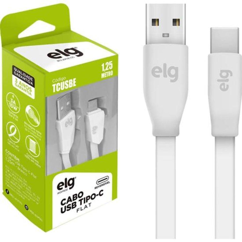 Cabo USB Tipo C TCUSBE 1,25m Branco ELG - 1