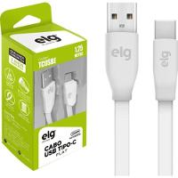 Cabo USB Tipo C TCUSBE 1,25m Branco ELG - 1