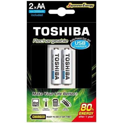 Carregador de Pilha USB TNHC-6GME2 CB (Com2 Pilhas AA 2000 MAh) Toshiba