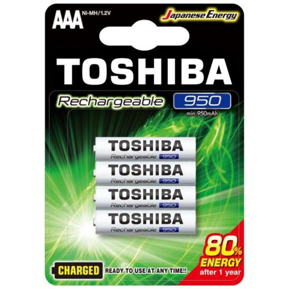 Pilha Recarregável AAA 1,2V 950mAh TNH03GAE (Com4 Pilhas) Toshiba - 1