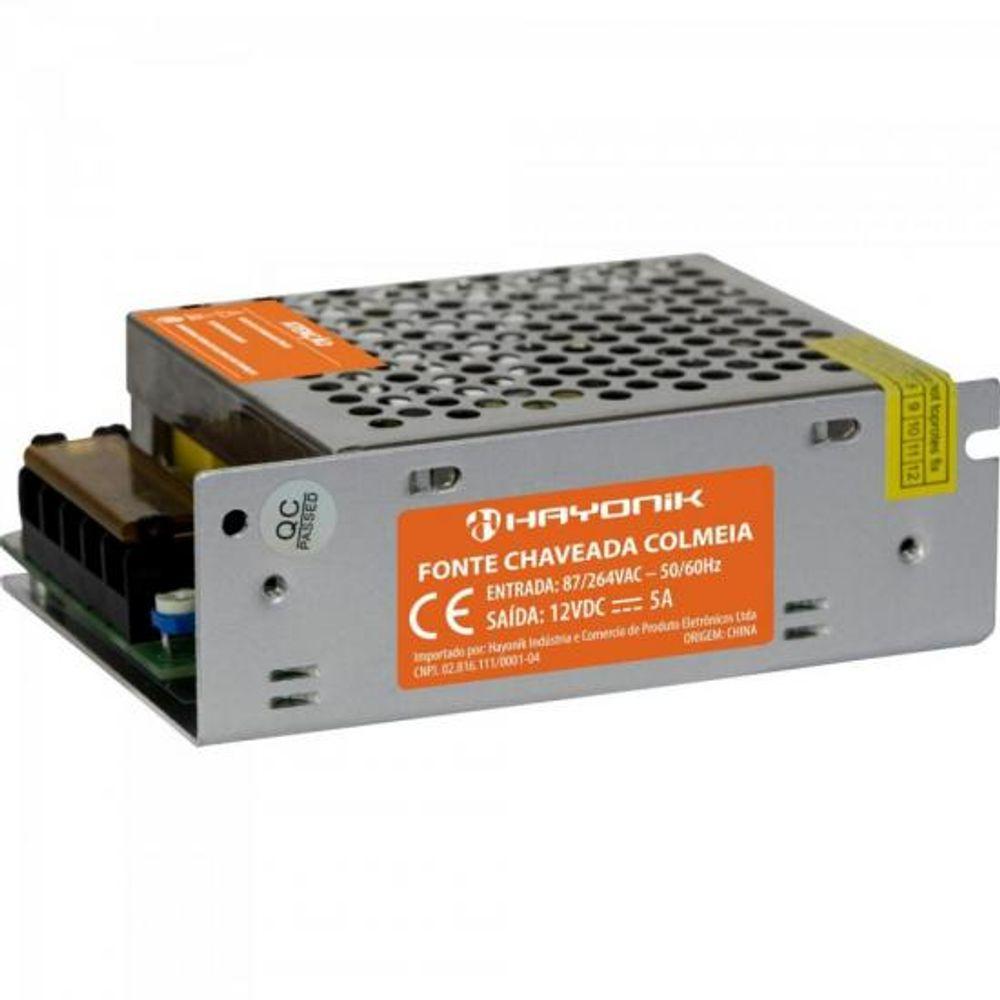 Fonte Colmeia Hayonik FTC1205 12VDC 5A 60W Bivolt Automatica - 2