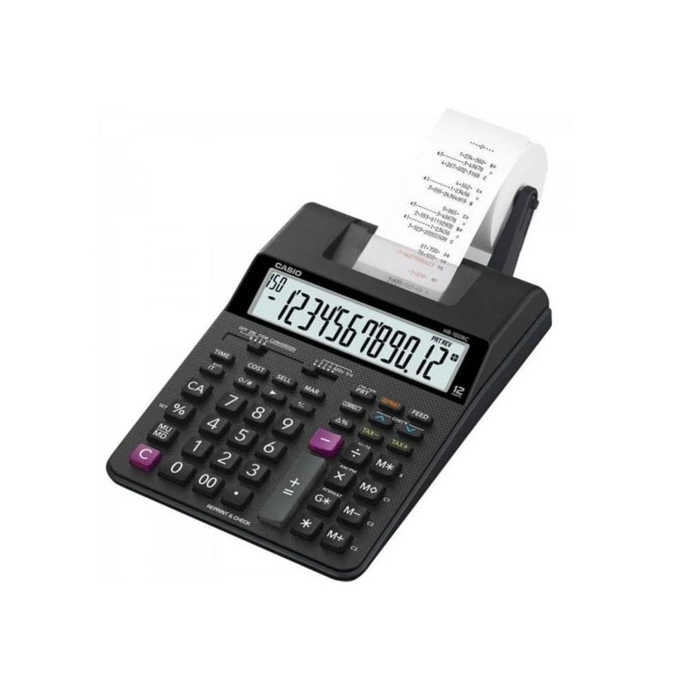 Calculadora Com Bobina Casio HR-100RC 12 Dígitos Bivolt Preta - 1