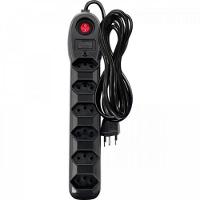 Filtro de Linha Com 6 Tomadas 3M Bivolt Preto Megatron - 1