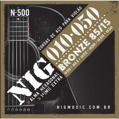 Encordoamento Para Violão Aço .010 N500 Bronze NIG