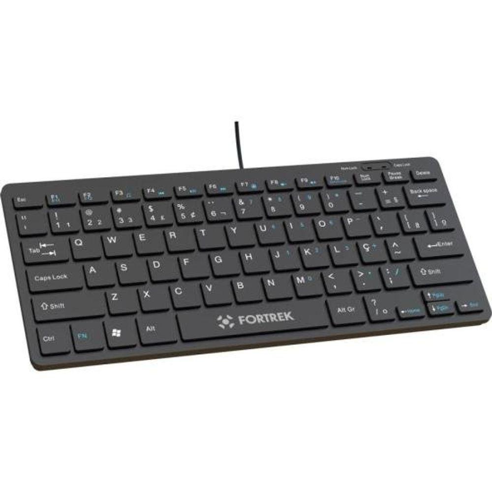 Teclado Mini Office Fortrek K13 USB ABNT2 Preto - 2