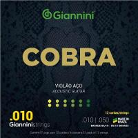 Encordoamento Para Violão 12 Cordas Aço .010 Série Cobra Giannini GEEF12M - 1