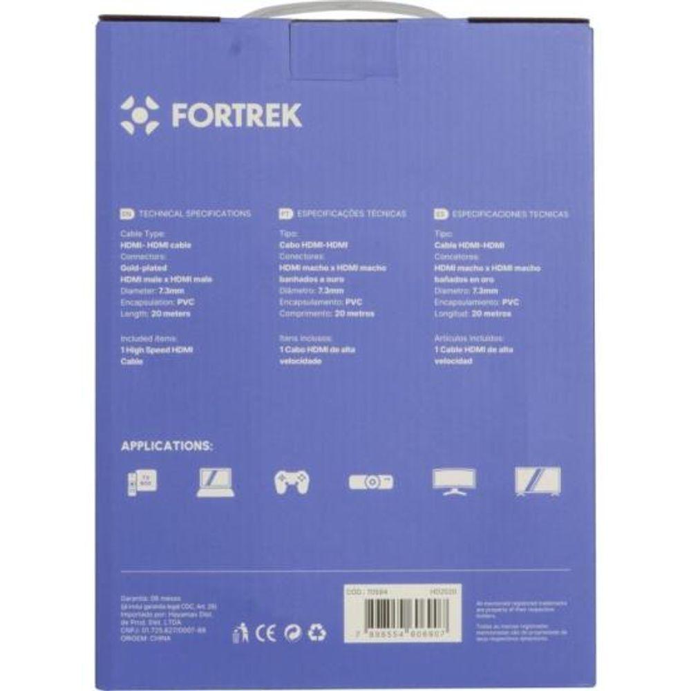 Cabo HDMI Com Filtro 2.0 4K 20 metros HD2020 Fortrek - 8