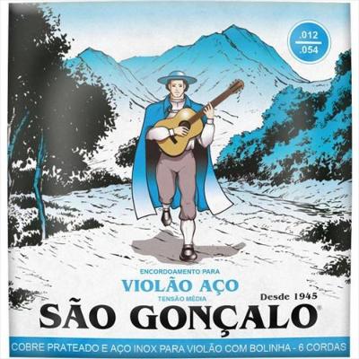 Encordoamento Violão Aço .012 Média C/ Bolinha SÃO GONÇALO