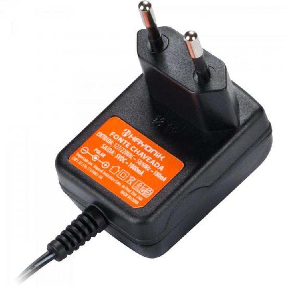 Fonte Chaveada Hayonik FCTP5001 5VDC 1A 5W P8 C+ 2,5mm Bivolt - 3