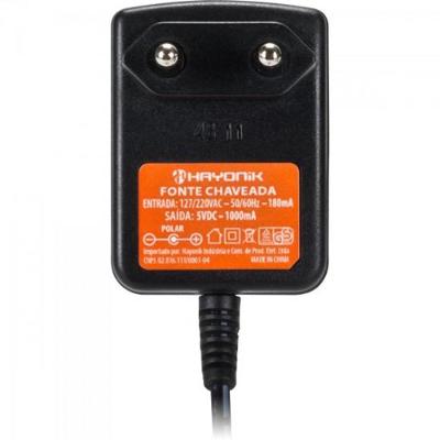 Fonte Chaveada Hayonik FCTP5001 5VDC 1A 5W P8 C+ 2,5mm Bivolt