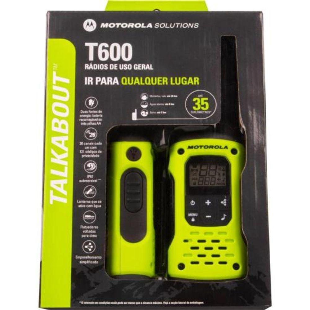 Rádio Comunicador Talkabout Motorola T600BR H2O 35km Verde PAR / 2 - 10