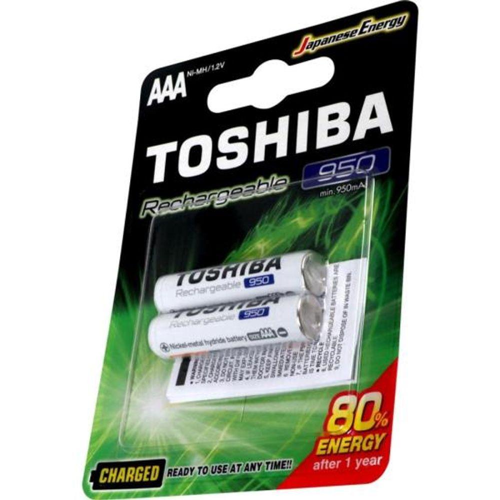Pilha Recarregável AAA 1,2v 950mAh TNH03GAE (Com2 Pilhas) Toshiba - 2
