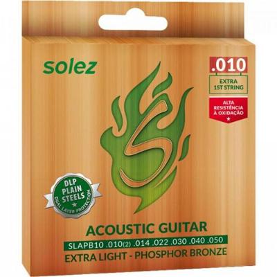 Encordoamento Para Violão Aço .010 Solez SLAPB10 Bronze