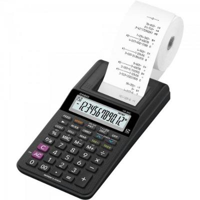 Calculadora Com Bobina Casio HR-8RC-WE-B-DC 12 Dígitos Preta