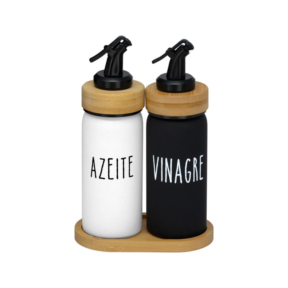 Galheteiro de Vidro com Suporte de Bambu Doha Hauskraft - 1