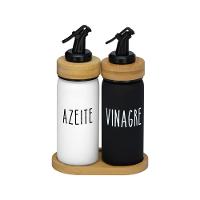 Galheteiro de Vidro com Suporte de Bambu Doha Hauskraft - 1