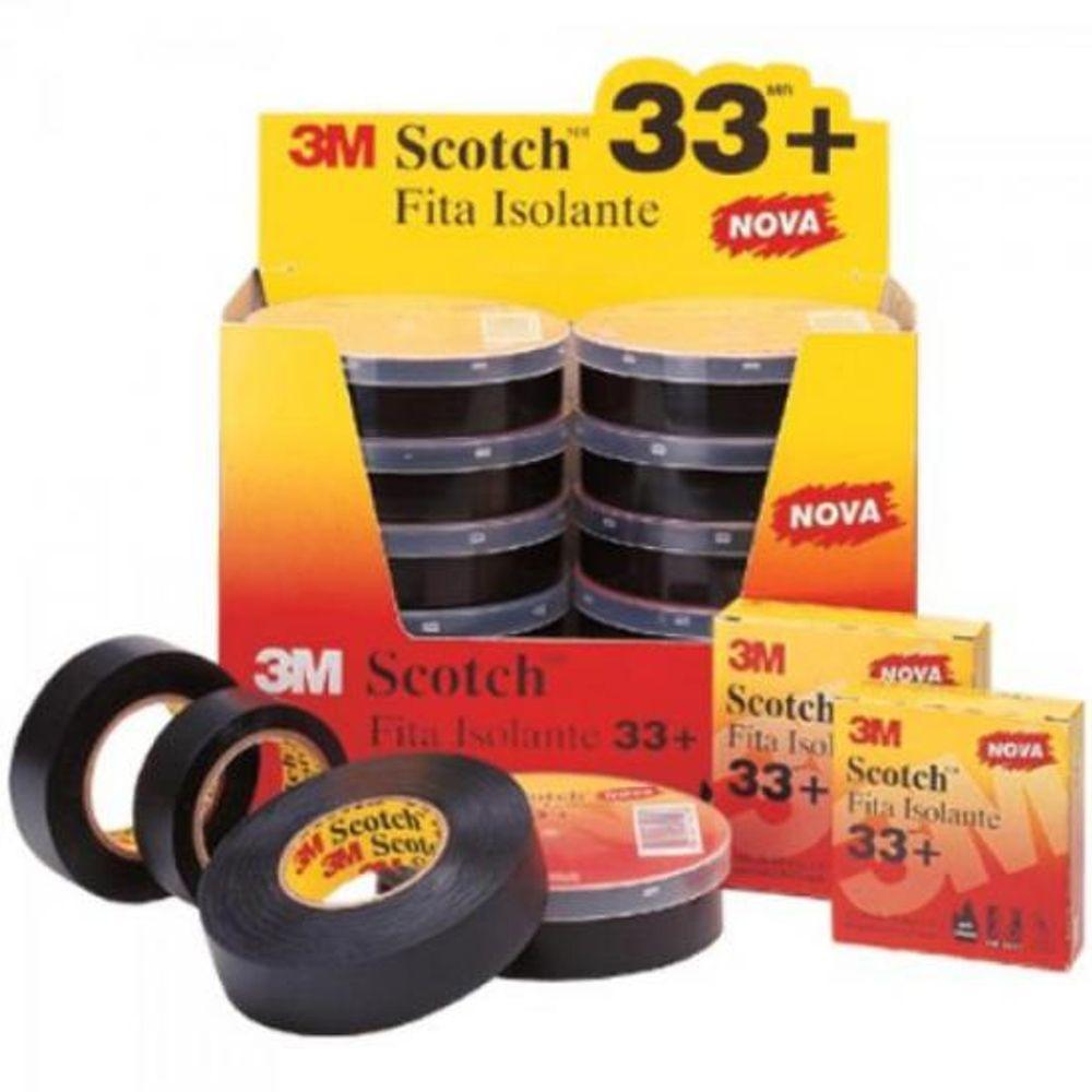Fita Isolante 19mm x 20m 33+ Preta 3M - 1
