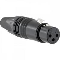 Conector XLR Fêmea 3 Pólos Niquelado HX081F Preto HYXPCT / 2 - 2