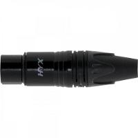 Conector XLR Fêmea 3 Pólos Niquelado HX081F Preto HYXPCT / 2 - 3