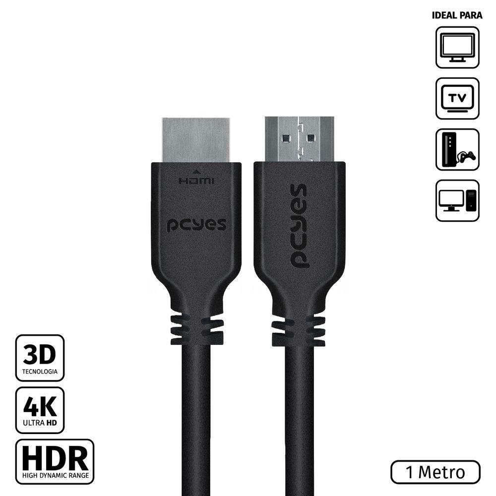 Cabo HDMI 2.0 4K PCYes 30AWG Cobre Puro 1m - 2