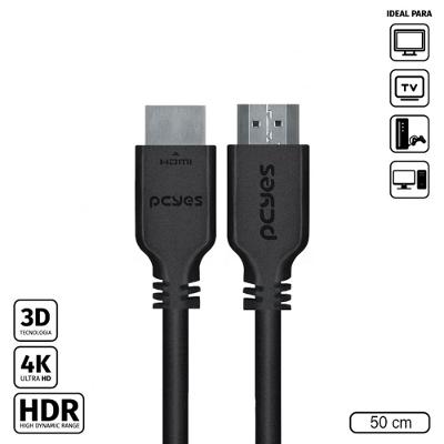 Cabo HDMI 2.0 4K 50cm Puro Cobre PCYes 1