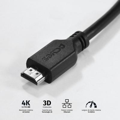 Cabo HDMI 2.0 4K 2m Cobre Puro PCYES