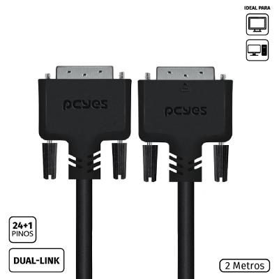 Cabo DVI-D Dual Link 24+1 pinos 2 metros PCYES