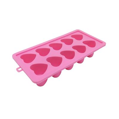Forma De Gelo Coração Silicone Rosa Lumiplas