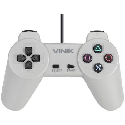 Controle Play 1 Retrô USB para PC PS1 Cinza Vinik