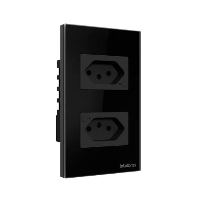 Tomada Dupla Smart Wi-Fi 10A ETS 1002 Preta INTELBRAS