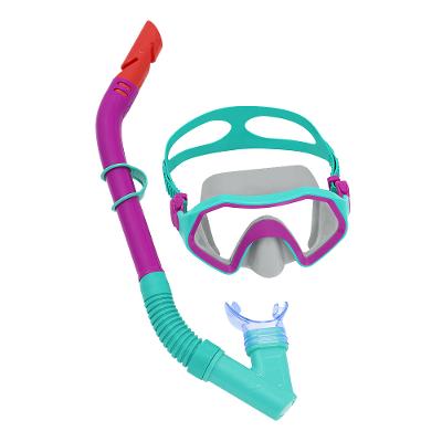 Kit Snorkel + Mascara Juvenil Crusader Verde E Rosa Bestway
