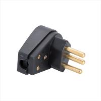 Plugue Angular 2P+T 10 A 250 V Preto Tramontina - 1