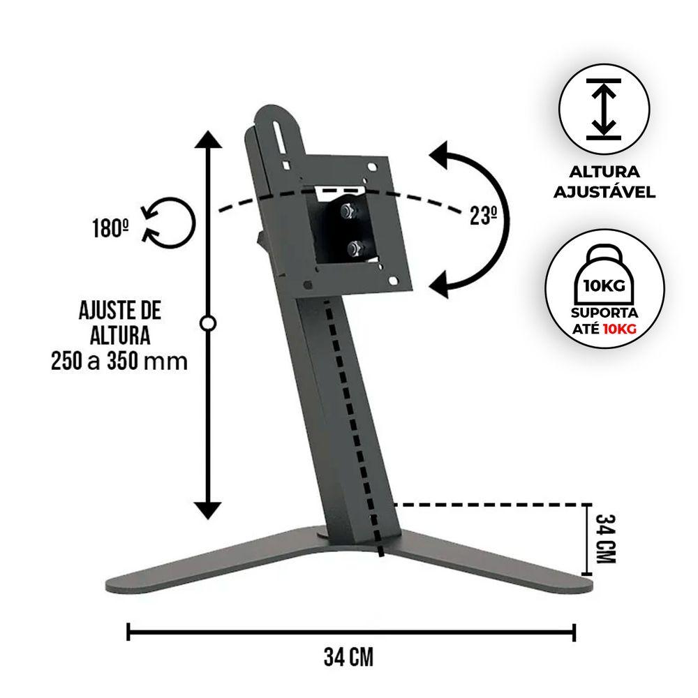 Suporte de Mesa Ajuste Altura Inclinação Monitor 10 a 27 Multivisão - 1