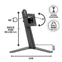Suporte de Mesa Ajuste Altura Inclinação Monitor 10 a 27 Multivisão - 1