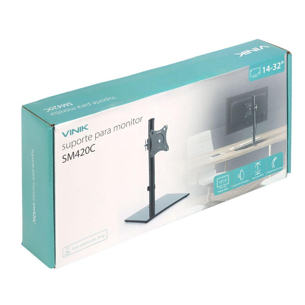 Suporte Monitor 14 a 32 Pol Base Vidro Vinik SM420C - 8