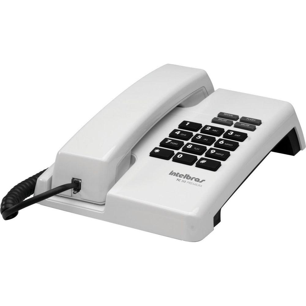 Telefone TC50 Premium Branco c/ Flash Redial Mute Intelbras - 1