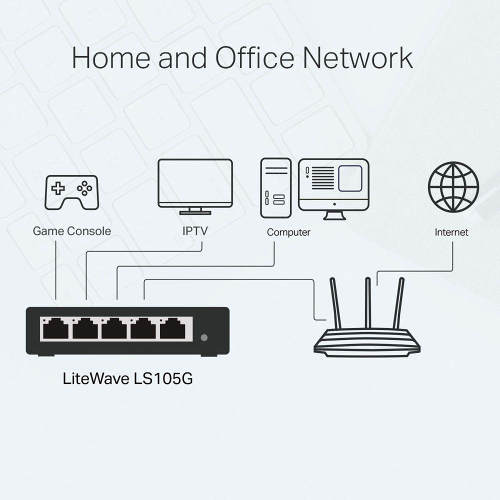 Switch Gigabit Mesa 5 Portas 10/100/1000 TP-Link - 5