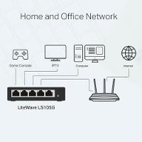 Switch Gigabit Mesa 5 Portas 10/100/1000 TP-Link - 5