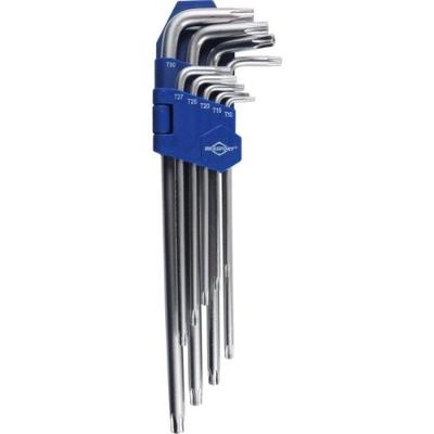 Kit de Chaves Hexalobular Longas Com 9 Peças T10 a T40 Brasfort