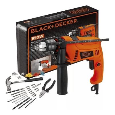 Kit Furadeira De Impacto 1/2 (13Mm) 550W 220V Com 82 Acessórios + Maleta Black Decker