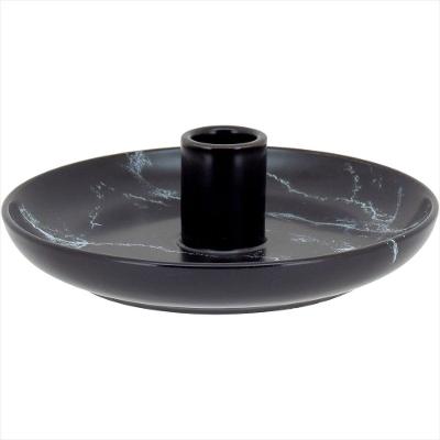 Castiçal Cerâmica 5x15x15cm Preto