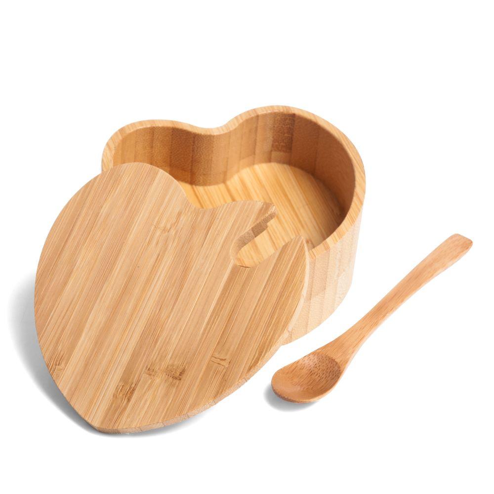 Açucareiro Com Formato De Coração E Colher Em Bambu Welf - 1