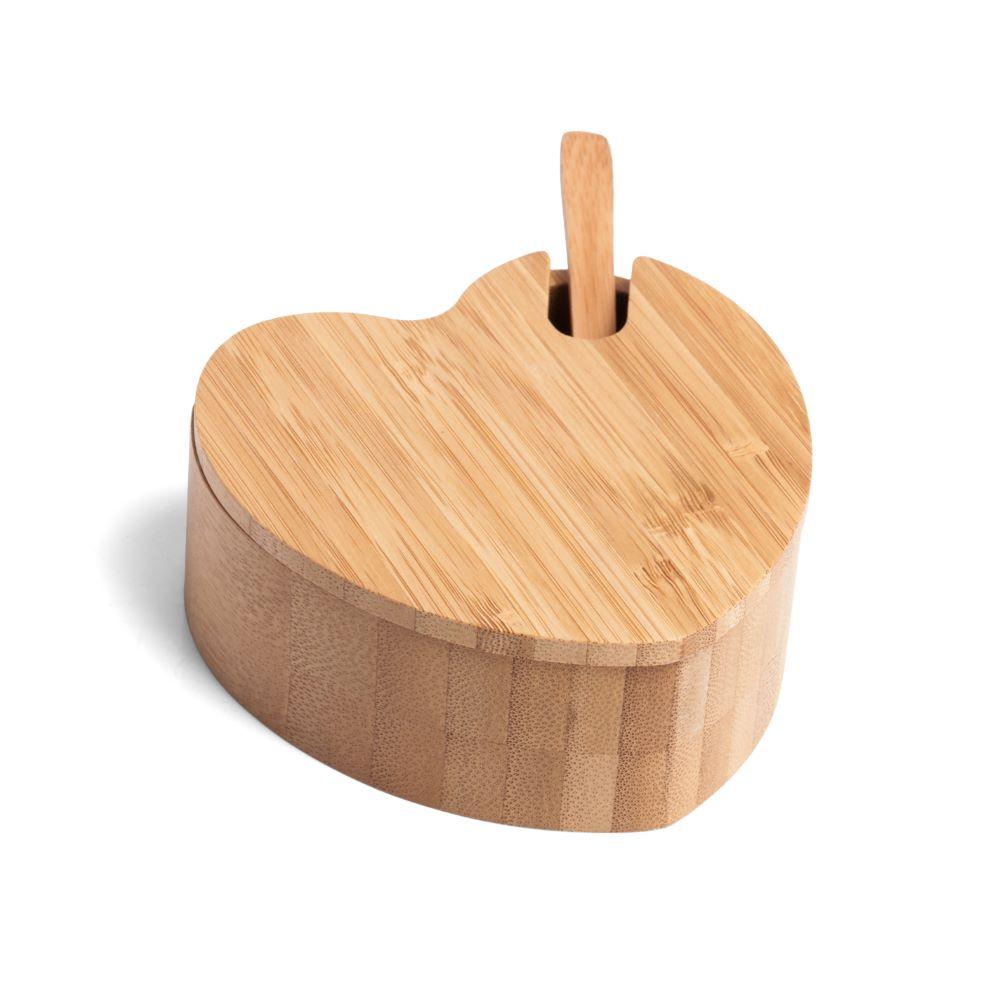 Açucareiro Com Formato De Coração E Colher Em Bambu Welf - 3