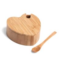 Açucareiro Com Formato De Coração E Colher Em Bambu Welf - 2