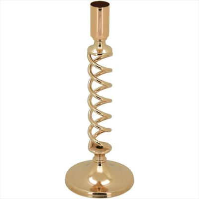 Castiçal Metal 23-8-8cm Dourado