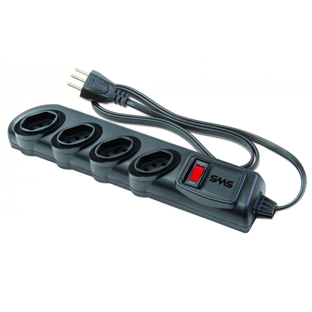 Filtro de Linha Bivolt 4 Tomadas Cabo 1.3m SMS - 1